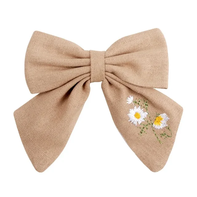 Pinces à cheveux avec nœuds brodés pour filles, épingles à cheveux solides, barrettes de ruban faites à la main, épingle à cheveux papillon pour enfants, vêtements de sauna coréens, mode – Image 5