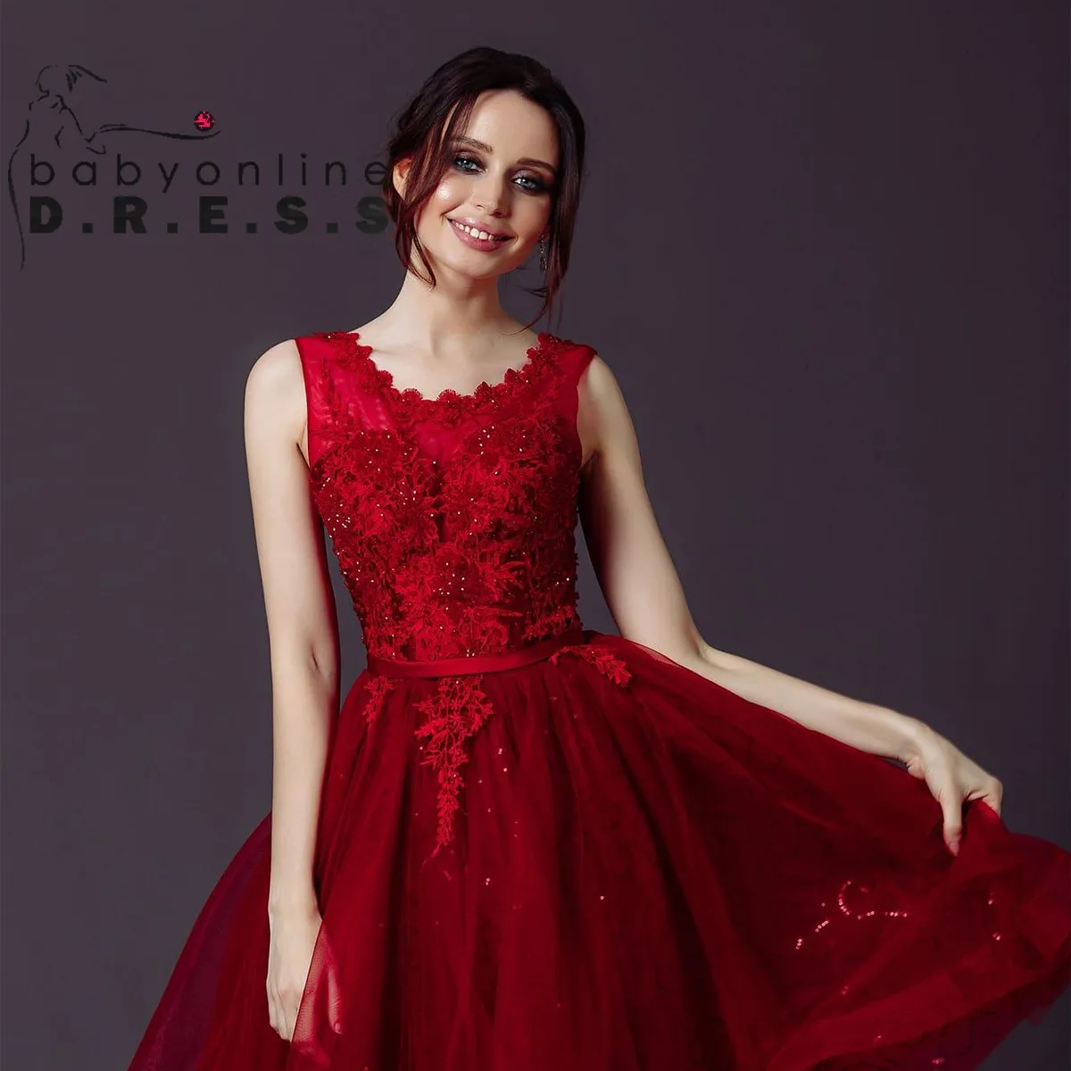 BABYONLINE-Zones Ecoming Flower and Pearl Corsage, Jupe en tulle, Flora brodée, A-Line, Party Ball, Paddings