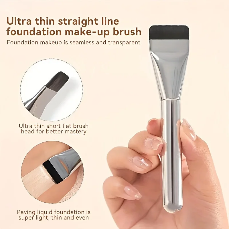 Brosse légère à tête plate pour fond de teint et contour sans couture, outil de paume de précision pour tous les Types de peau, 1/2 pièces