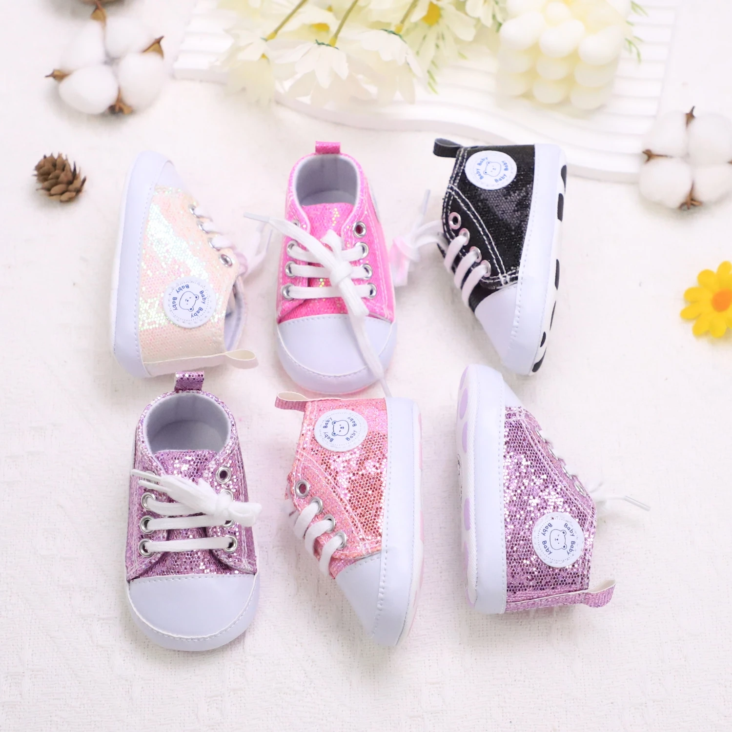 Baskets à paillettes confortables et tendance pour bébés garçons, chaussures légères antidérapantes pour la marche intérieure et extérieure, printemps et automne