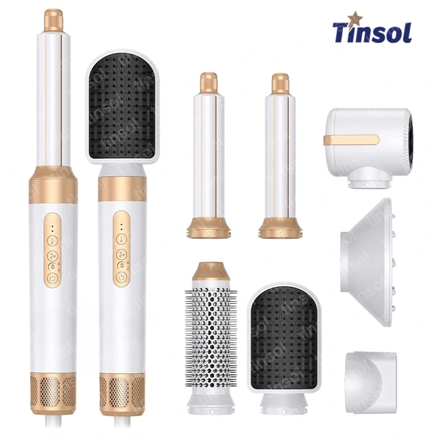 Sèche-cheveux haute vitesse sans balais Tinsol 7 en 1 110000 RMP – fer à friser automatique, ensemble de coiffure avec diffuseur, peigne coiffant à air chaud