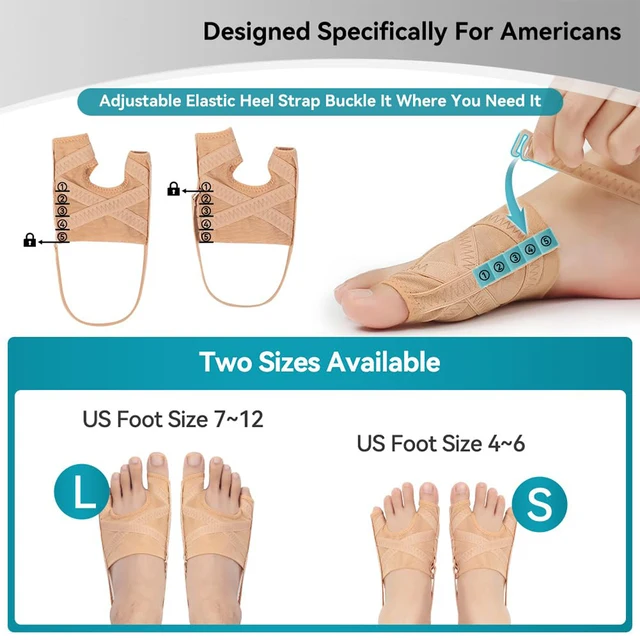 Correcteur d'oignon Hallux Valgus réglable, orthèses, séparateur de gros orteils, Correction du pouce, pédicure, redresseur de doigts, chaussette – Image 5
