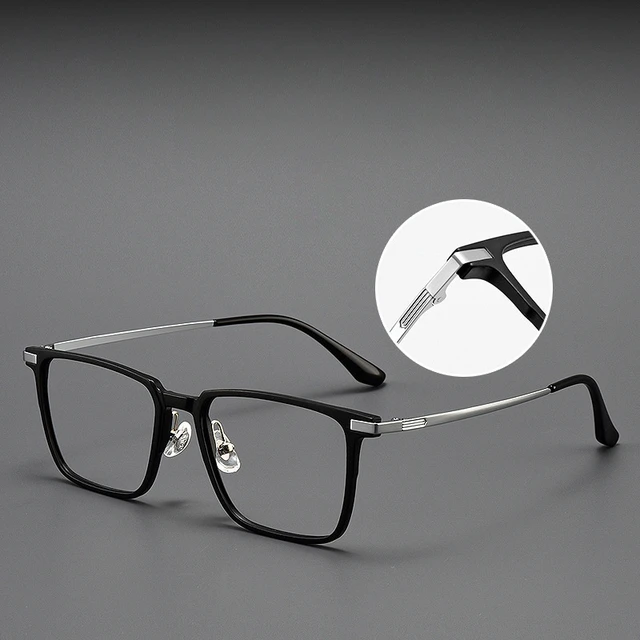 FIRADA mode lunettes confortables rétro carré lunettes en titane grande taille lunettes de Prescription cadre pour hommes femmes 93006-C – Image 2