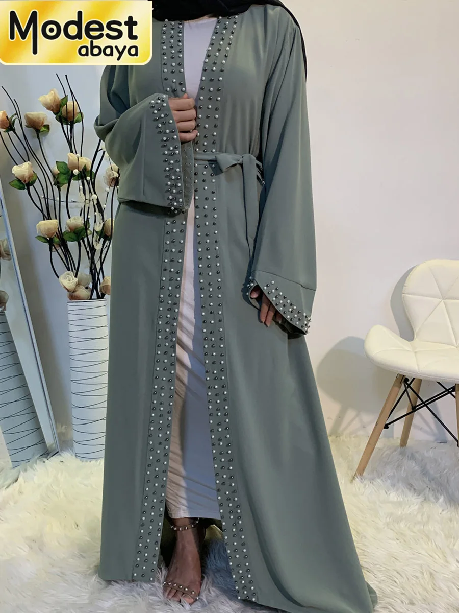 Abaya-Robe de Ramadan pour femmes musulmanes, vêtements islamiques, kimono, cardigan marocain, modeste, Dubaï, Turquie