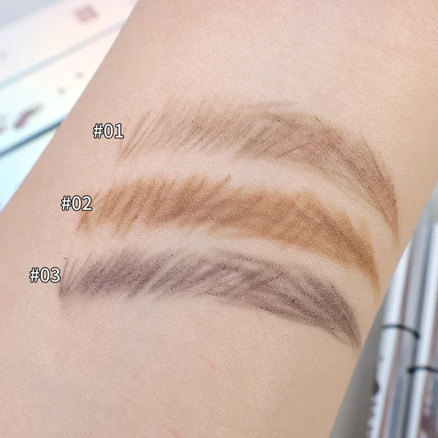 Crayon à sourcils rotatif gris marron, imperméable, durable, Triangle sans floraison, lisse, mat, Double tête, stylo de tatouage, maquillage – Image 5