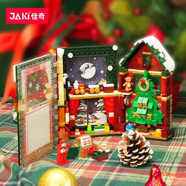 JK5155 Christmas stereo album book Christmas tree creative table decoration for boys and girls Christmas building blocks toys – Image 2