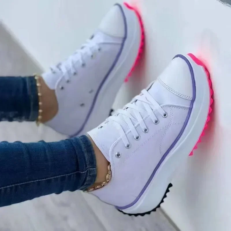 Chaussures simples décontractées pour femmes, toile à tête ronde, document solide, basses, grande taille, automne, été, nouveau, 2024