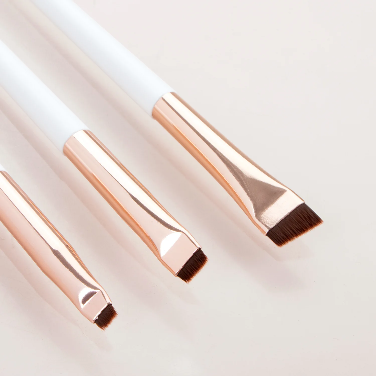 3 pièces bord eyeliner brosse tête oblique brosse à sourcils contour eyeliner brosse ultra-mince fard à paupières brosse outils de maquillage