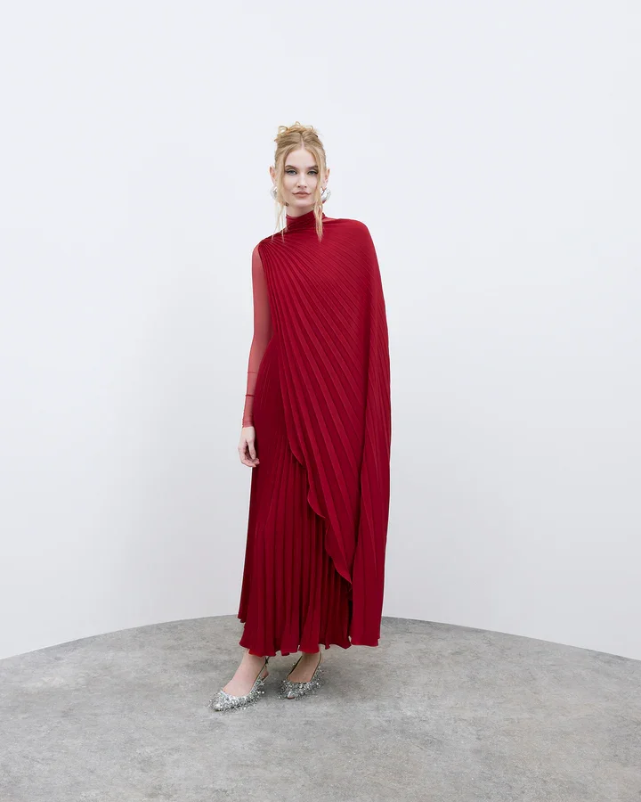 Robe de soirée plissée à col oblique pour femmes, robes de Rhsexy, châle, robe de soirée de luxe, 2024