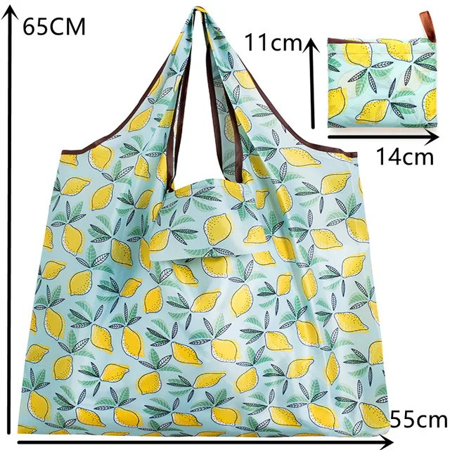 Grand Sac de Courses Pliant Écologique, Sac à Main Réutilisable, Portable, pour Voyage, Épicerie, Fourre-Tout de Poche à la Mode – Image 4