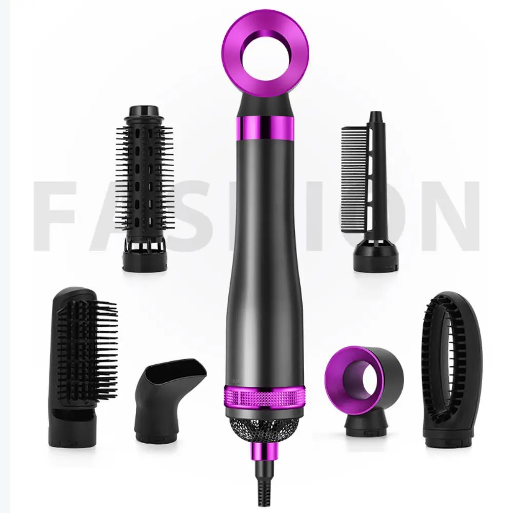 Fer à lisser avec brosse à cheveux, peigne chaud, coiffeur multi-cheveux, fer à friser, sèche-cheveux, 6 en 1