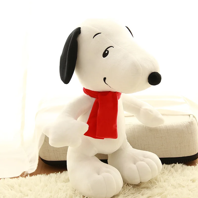 Jouet en peluche Snoopy de grande taille Kawaii, chien blanc, oreiller doux, poupée en peluche, animaux de dessin animé, cadeaux d'anniversaire pour petite amie, décoration pour enfants