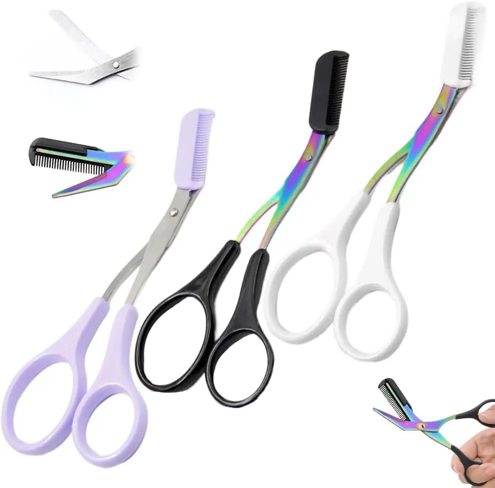 EyeblogugTrimmer-Ciseaux en acier inoxydable avec peigne, tondeuse professionnelle portable coordonnante, 1PC, 2024 Nouveau