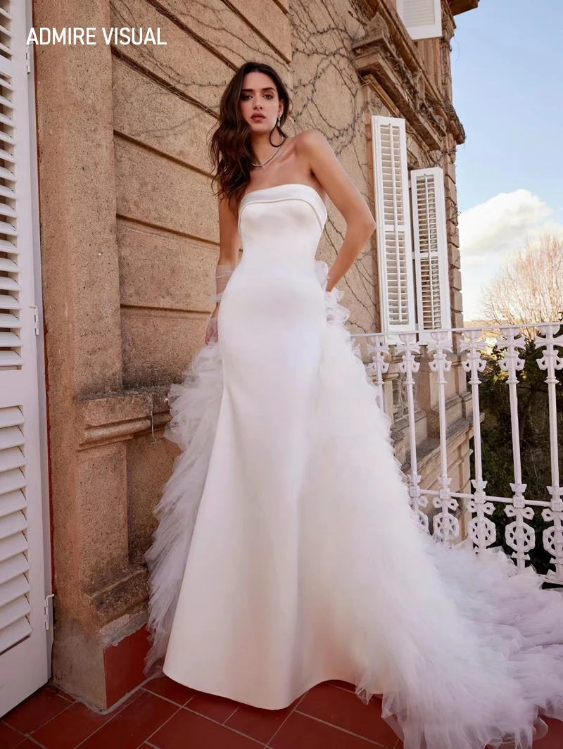Robe de mariée sans bretelles avec train chapelle, 2 en 1, robe de sirène sur mesure, plus une robe de mariée visuelle Admire, le plus récent