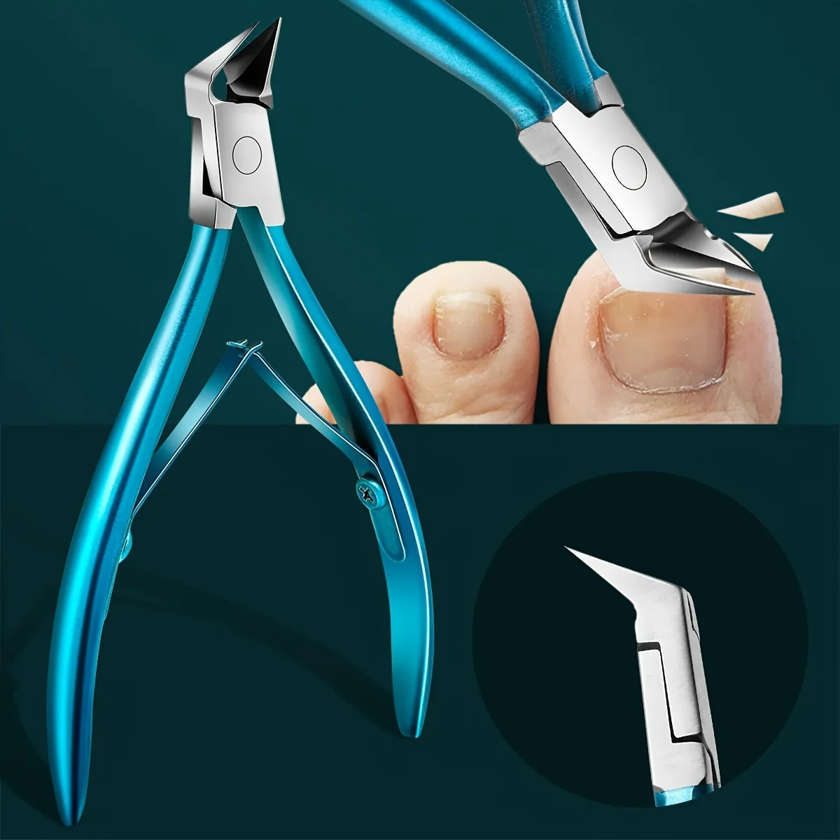 1 pièces coupe-ongles lame droite pour ongles incarnés et épais-acier inoxydable et pointe pointue coupe-ongles incarnés-W