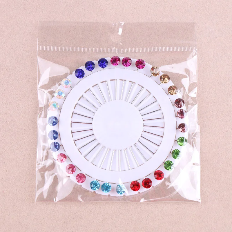 Broches Hijab en cristal coloré pour femmes musulmanes, épingles de sécurité avec biscuits, 30 pièces/ensemble