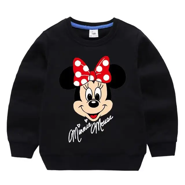 Pull à manches longues Disney Minnie Mouse pour enfants, vêtements pour bébés filles, haut de dessin animé pour enfants, PVD, automne – Image 2