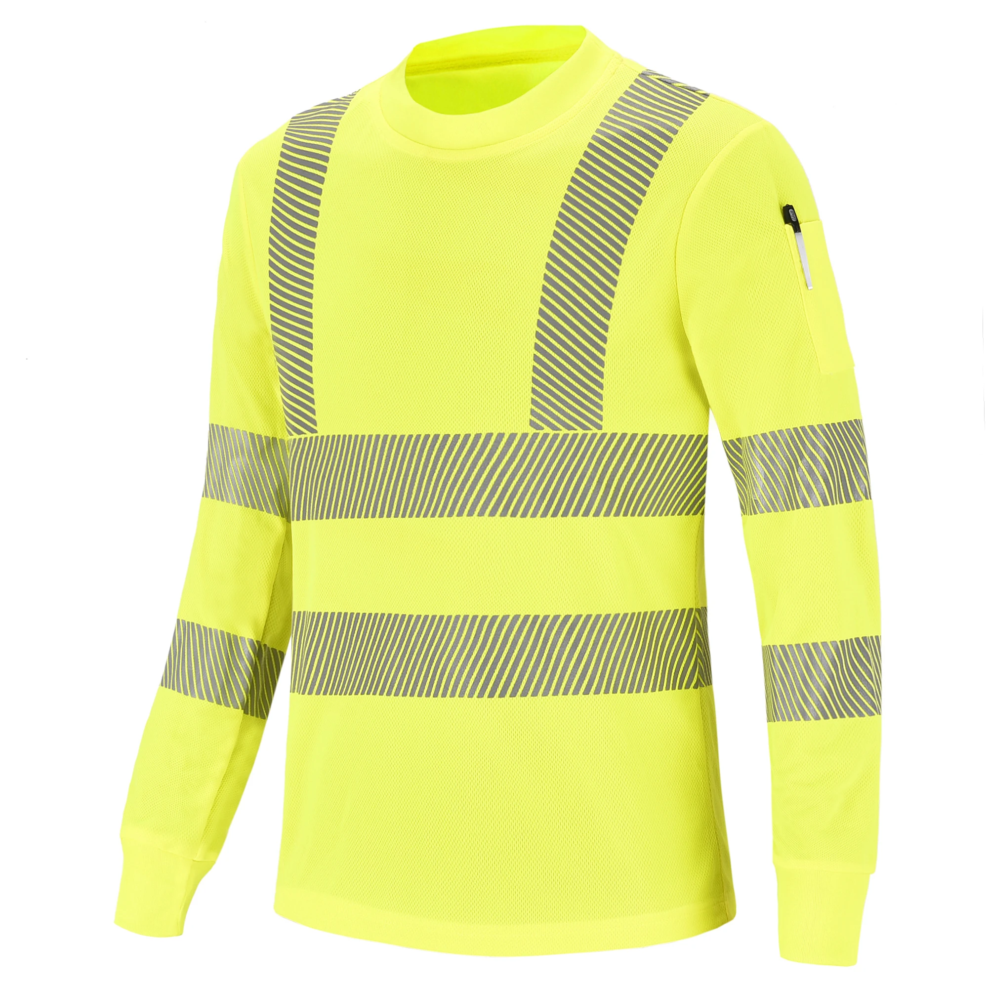T-shirt de travail de sécurité à manches longues haute visibilité EN20471 aq3 hi vis t Shirts(XS-8XL)
