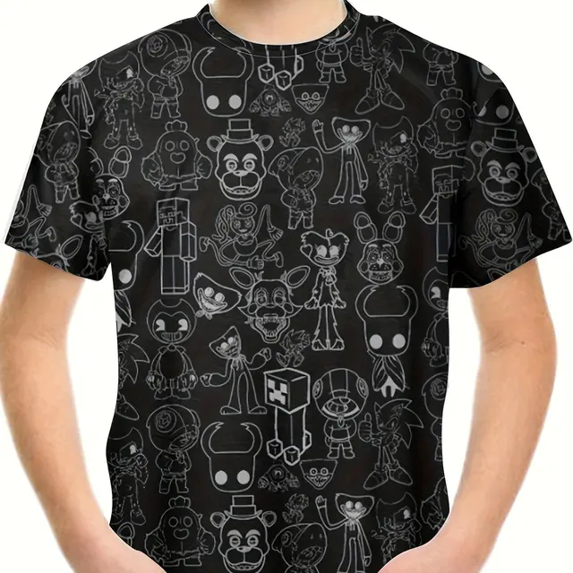 T-Shirt tendance pour garçons et filles, dessin animé créatif imprimé en 3d, décontracté, à la mode, pour l'extérieur, hauts mignons, 2024 – Image 5