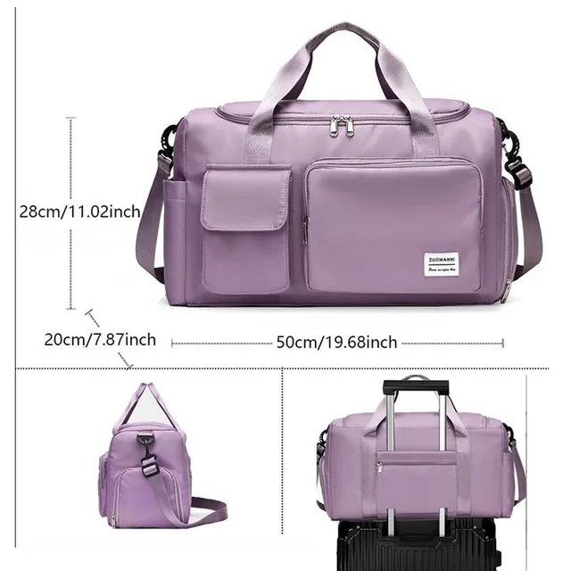 Sac de voyage de grande capacité pour femme, sac de week-end, sacs de sport à main avec compartiment à chaussures, sacs de sport et de fitness, sac initié