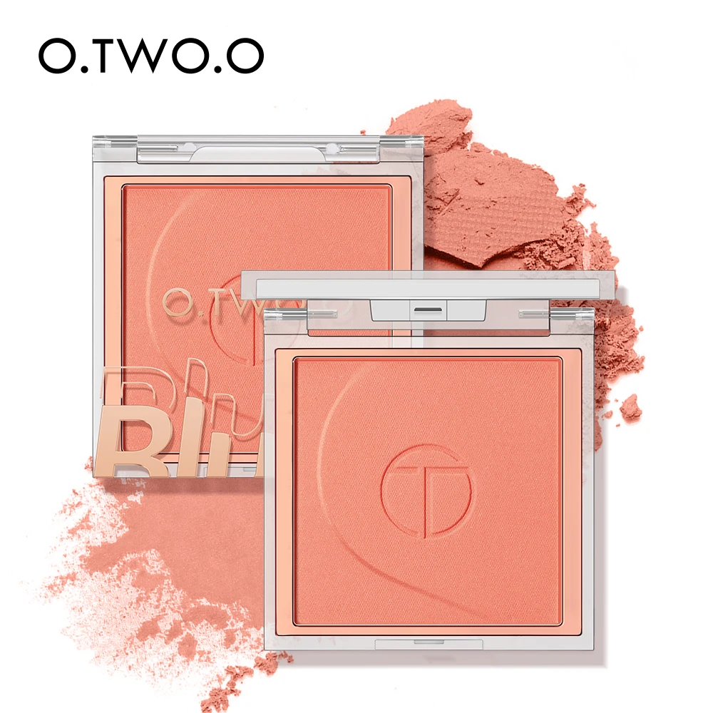 O.TWO.O corail rose maquillage Blush minéral doux Blush poudre naturel joue Contour Palette ombre mat Rouge poudre fard à joues