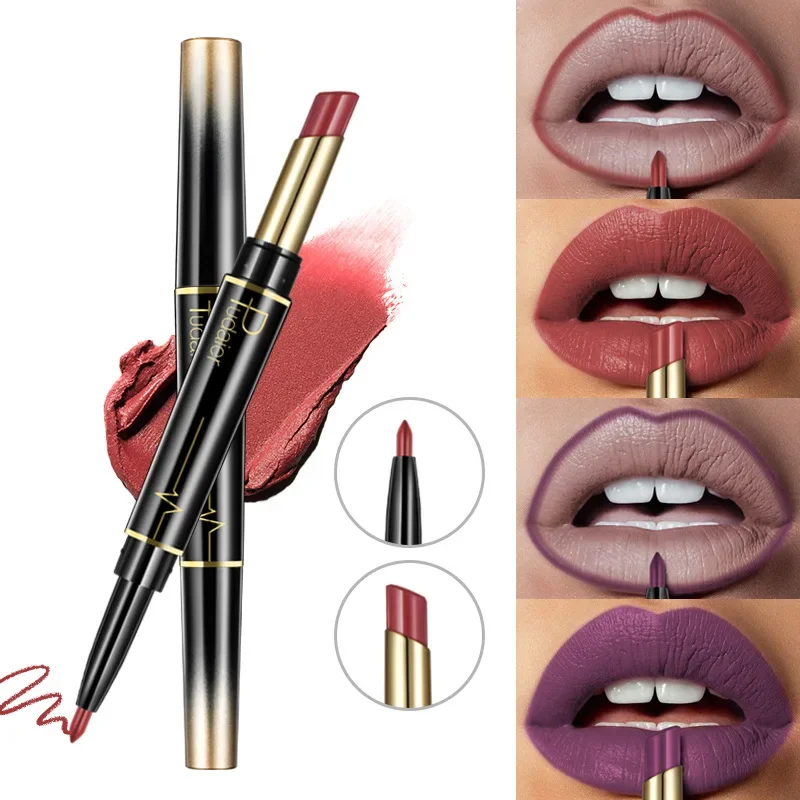 Pudaier – rouge à lèvres Double extrémité, 16 couleurs, crayon à lèvres, combinaison, maquillage imperméable, longue durée, beauté, demi-mat