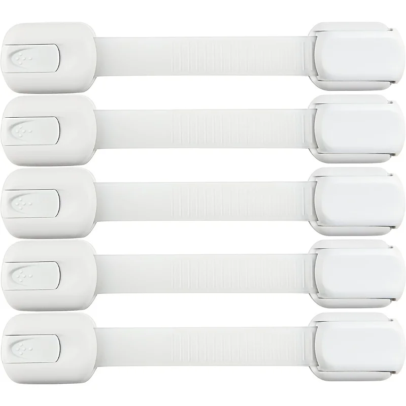 10 serrures à sangle de sécurité pour enfants, serrures pour bébés pour armoires et tiroirs, toilettes, réfrigérateur et plus encore. Tampons adhésifs. Aucune installation requise