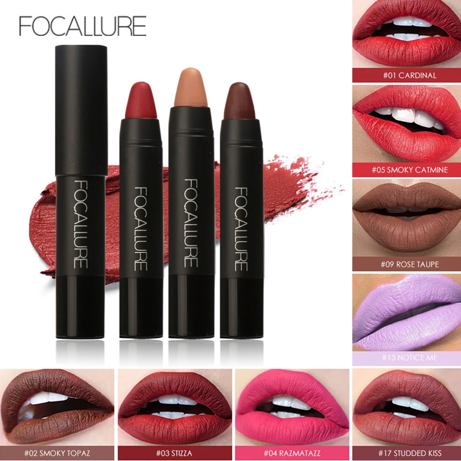 FOCALLURE marque 19 couleurs mat rouge à lèvres imperméable longue durée cosmétique facile à porter rouge à lèvres mat Lip Batom