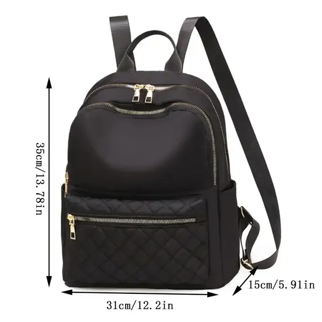 Sac à dos Oxford imperméable pour femme, noir, sacs d'école pour adolescentes, grande capacité, fourre-tout de voyage, nouvelle mode 2024 – Image 6