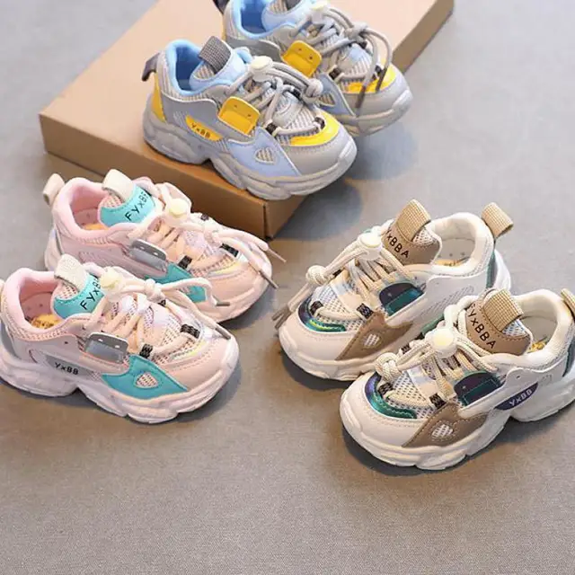 Taille 21-36 bébé enfant en bas âge chaussures pour garçons filles respirant maille petits enfants espadrilles décontractées antidérapant enfants chaussures de Sport tenis – Image 2