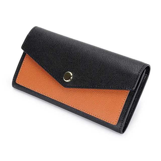 URBAN MASTER – portefeuille Long en cuir de vache véritable pour femme, pochette de couleur contrastée, porte-cartes et téléphone – Image 6