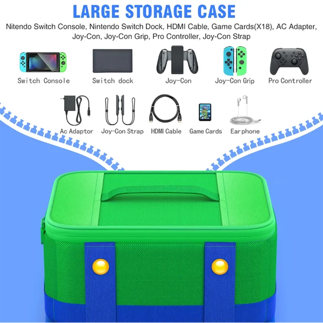 Convient pour Switch OLED /Lite sac de rangement de voyage, boîte de protection d'accessoires hôte, boîtier de commutation portable, compartiment amovible – Image 5