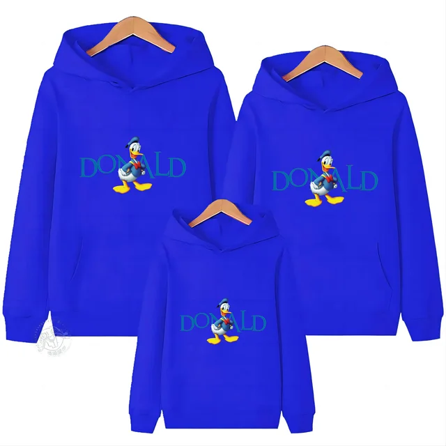 Sweat à Capuche à Manches sulfpour Homme et Femme, Imprimé de Dessin Animé, Donald Duck, Graffiti, Simple, Printemps et Automne – Image 5