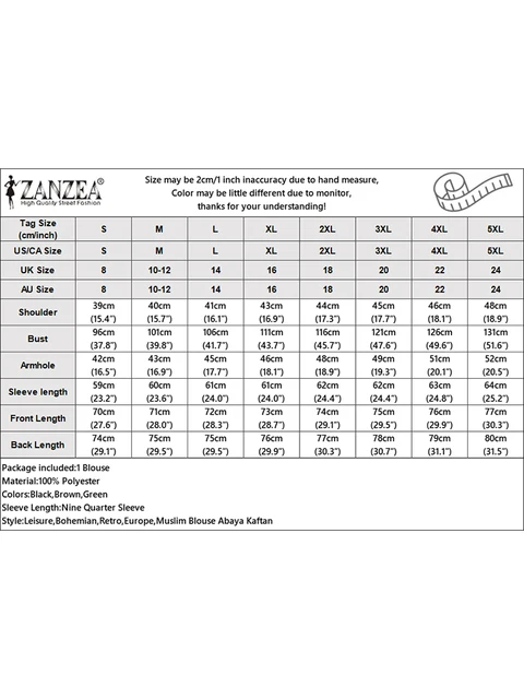 ZANZEA femmes mode musulmane chemises rayées Hijab islamique à manches longues revers cou ourlet arrondi Camisas automne 2024 Blouses boutonnées – Image 6
