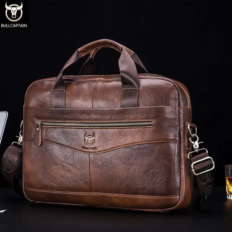 BULLCAPTAIN-Sac à Main en Cuir group pour Homme, Sacoche pour Bombes, Ordinateur Portable de 14 Pouces, Bureau, Affaires