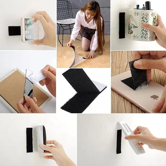 1/3/5M Strong Self Adhesive Fastener Hook and Loop Strips with Glue Double-Side Mounting Tapes for DIY Craft Accessories 20-50mm – Image 6