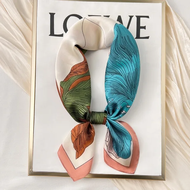 Foulard carré de luxe en soie à pois pour femmes, Hijab, bandes de cheveux, foulard en Satin, châle, ruban, bandeau, enveloppes de mode, Bandana – Image 6