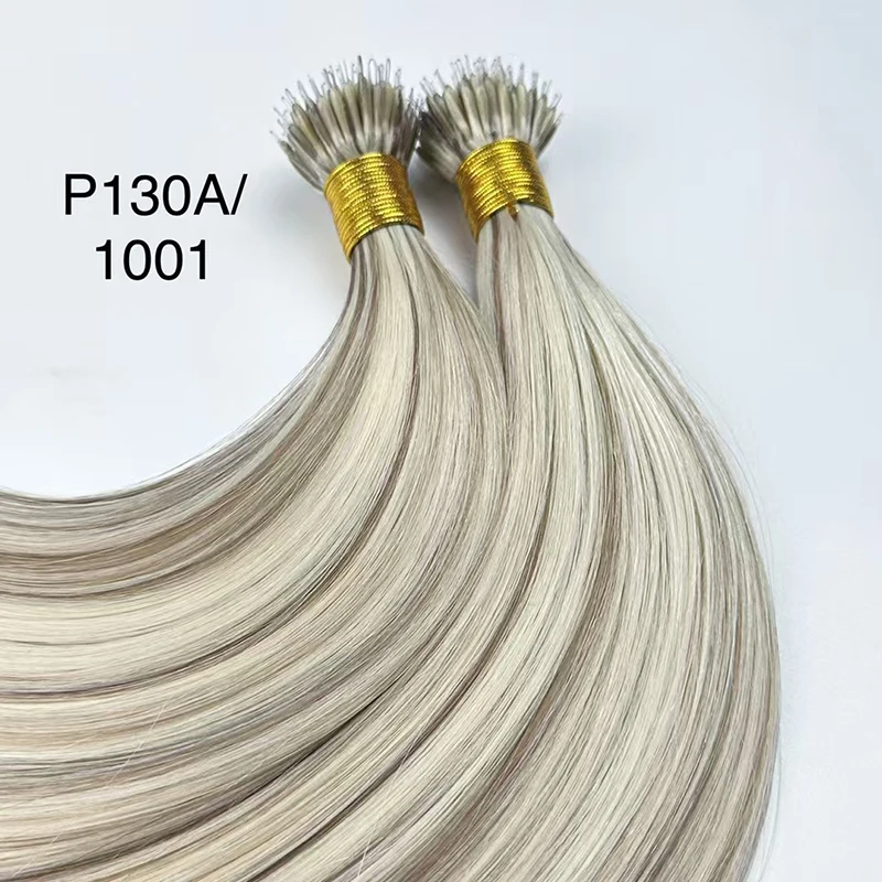 Extensions de Cheveux Naturels Européens Remy P130A/1001, avec Micro Perles, 16 à 28 Pouces, 1g par Mèche