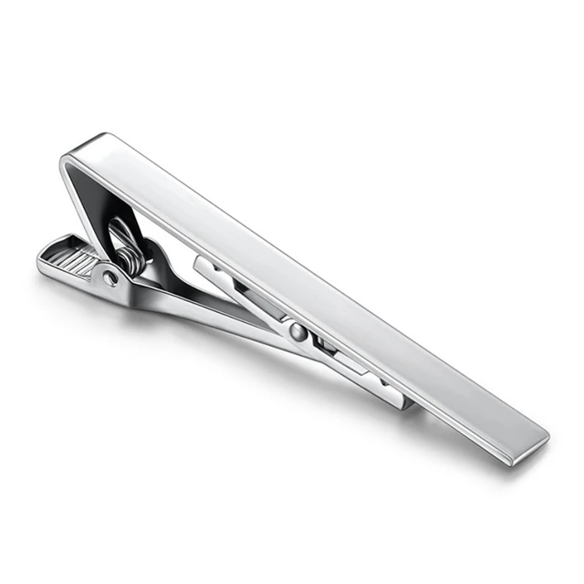 Pince à cravate accessoires de cravate cravates de Style de mode pour hommes ton métal fermoir à barre Simple fermoir pratique épingle à cravate pour pince à col pour hommes – Image 4