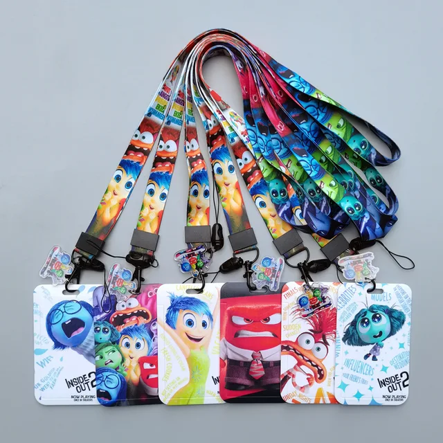 Disney Inside Out Card Cases, Card Lanyard Key Lanyard, ID Danemark ge Holders, Neck Straps, 1 Set