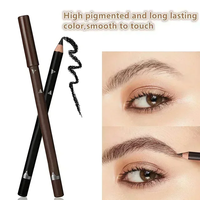 Crayon à sourcils professionnel imperméable pour femmes, stylo de maquillage pour les yeux, couleur facile, naturel, noir, marron, outil de beauté cosmétique, 6/12 pièces – Image 5