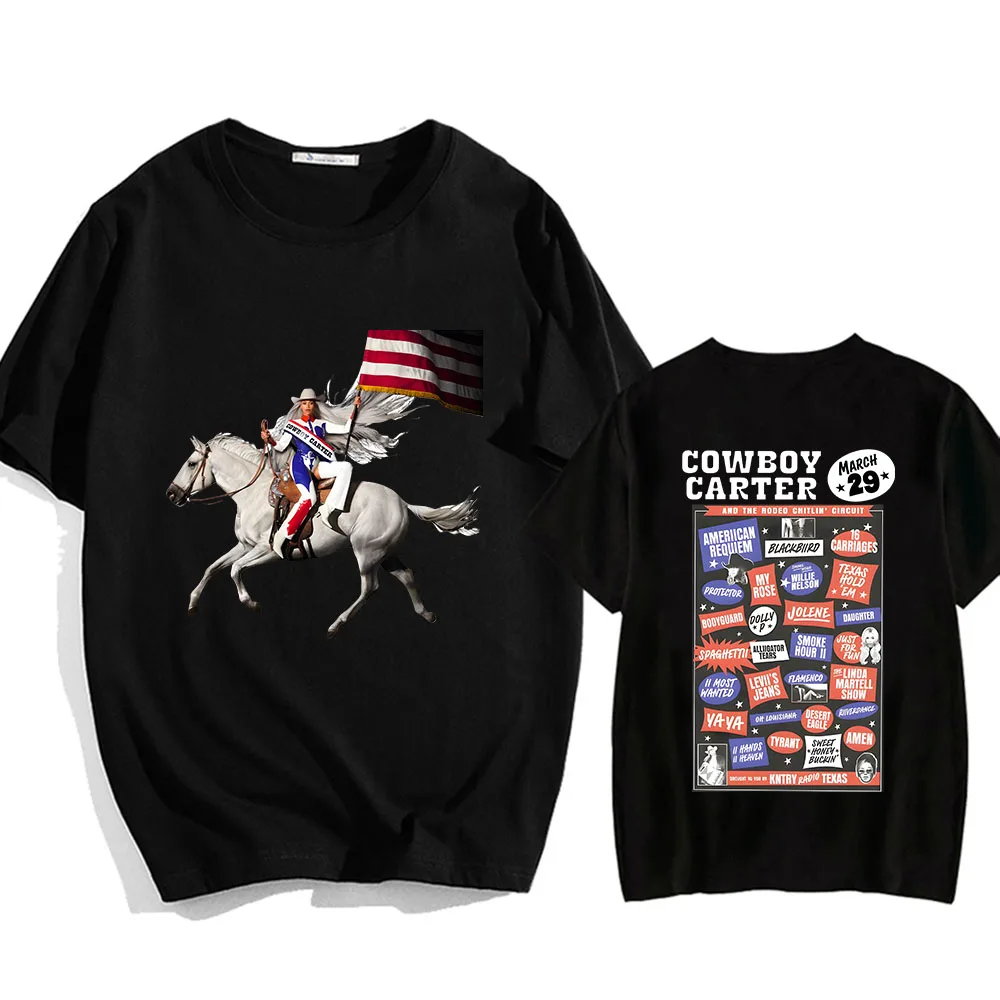 Cowboy Carter Beyoncée T-shirt impression graphique T-shirt coton à manches courtes t-shirts d'été femmes/hommes vêtements Streetwear filles