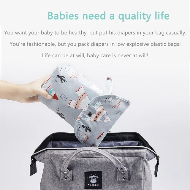 Sac à couches pour bébé, sac de rangement pour couches pour nouveau-né, organisateur étanche, Portable, voyage, rangement en plein air, sac de transport pour couches, poche pour poussette – Image 3