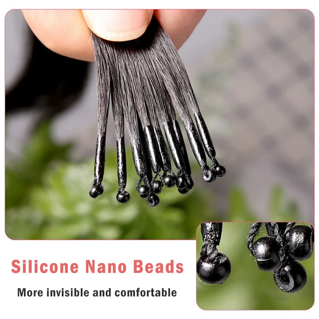 Extensions de Cheveux en Micro Perles en Silicone 8D, Anneau de Caractéristique Invisible, Mini Perles, Facile à Installer, Noir, Marron, Blond, 30g – Image 4