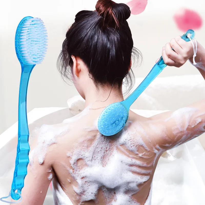 Brosse de bain à Long manche, brosse de bain à cheveux doux, boule arrière, brosses corporelles de salle de bain, épurateur de dos en boue, brosses de Massage de douche, 1 pièce