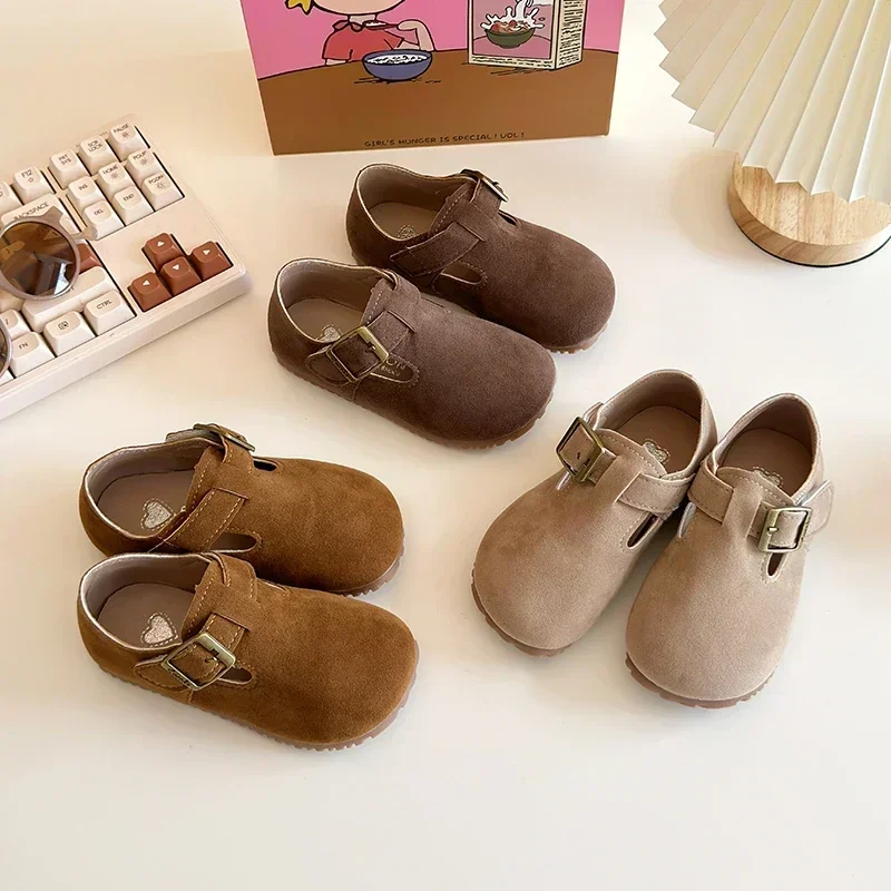 Chaussures en cuir pour filles, plates, souples, antidérapantes, Chic, polyvalentes, respirantes, à la mode, Style coréen, nouvelle collection printemps 2025
