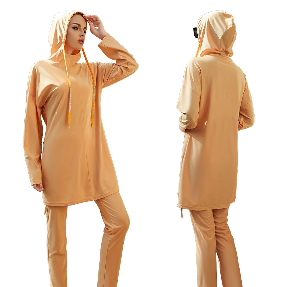 Maillot de Bain Burkini Musulman pour Femme, Deux Pièces, Haute Commande, Modeste, 2022
