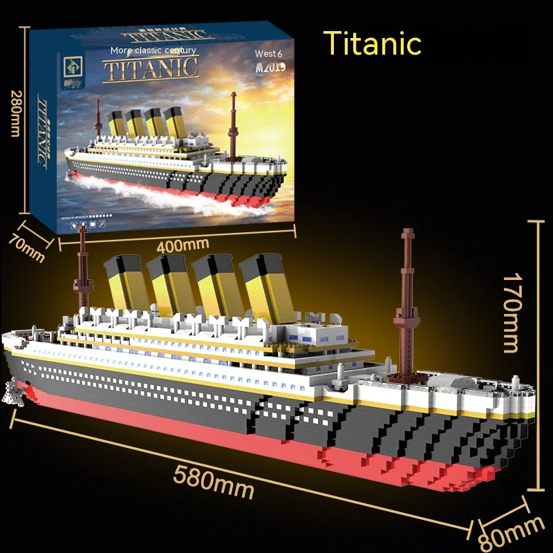 Blocs de construction de bateau géant Titanic, ensemble de croisement de luxe Iceberg, Micro ville, modèle de briques, jouets pour enfants et adultes, cadeau