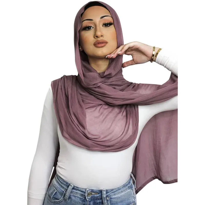 Hijab en Viscose pour Femme Musulmane, Écharpe Antidérapante à la Mode