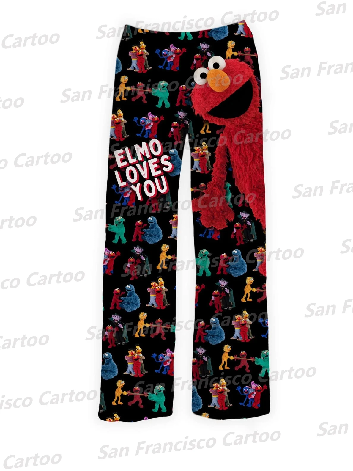 Nouvelle culotte d'été pour garçons et filles, dessin animé de sésame. Pyjama imprimé Street Butter ELMO pour enfants et adultes, vêtements d'intérieur confortables à séchage rapide